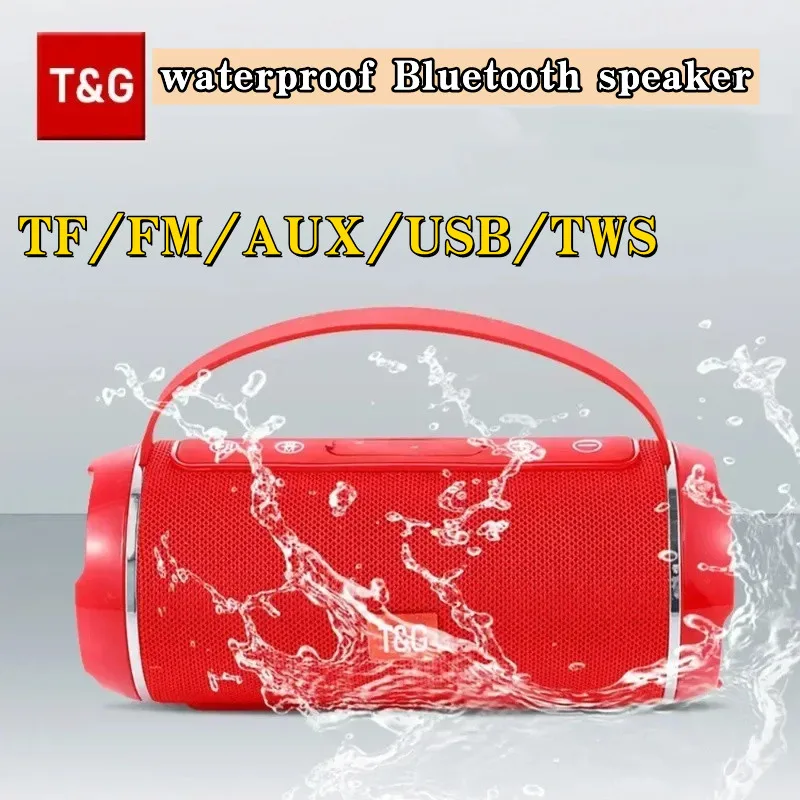 

T&G Portable Bluetooth Speaker Wireless Column Boombox TF FM Radio Stereo Music Player For Outdoor Riding Running Support AUX