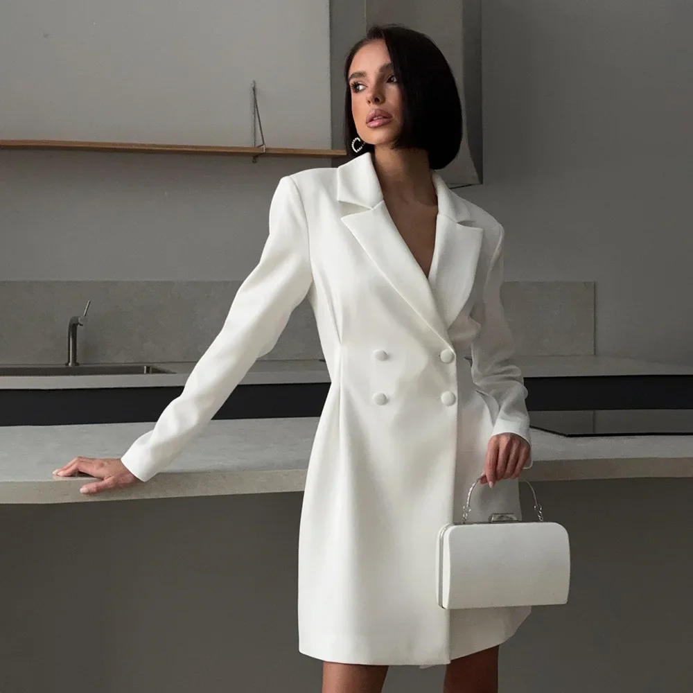 Leichtes Luxus-Büro-Pendlerkleid 2025, Frühling und Sommer, elegantes, solides, schlankmachendes Taillen-Interview-Freizeitkleid für Damen