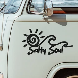 Salty Soul Sun Wave Vinyl Sticker Adventure Outdoor  Nature Beach Ocean Car Truck RV Bodywork Decals Accessories