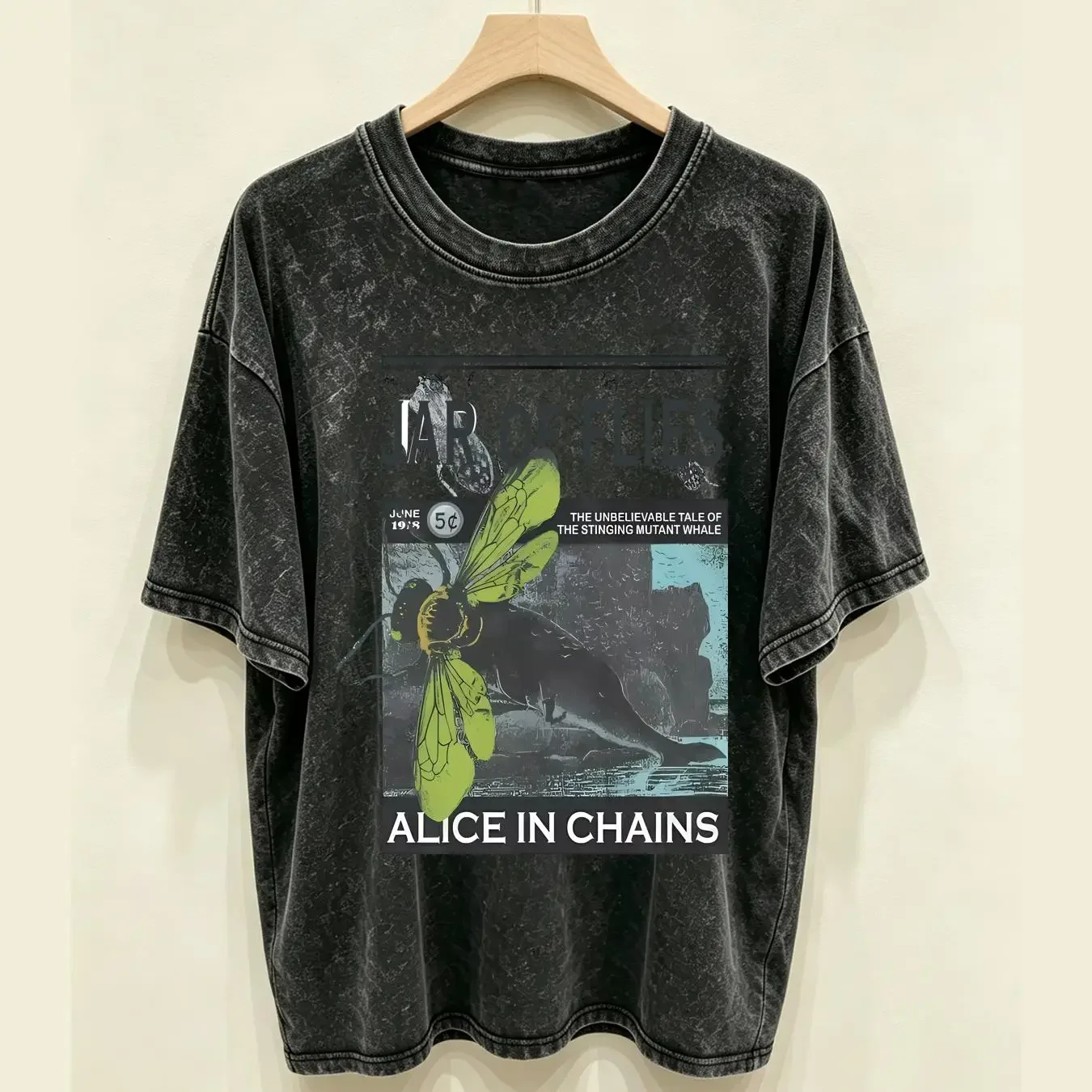 washed T Shirt VTG 1994 Alice In Chains Jar of Flies Concert White  vintage Washed designer clothes graphic Unisex streetwear