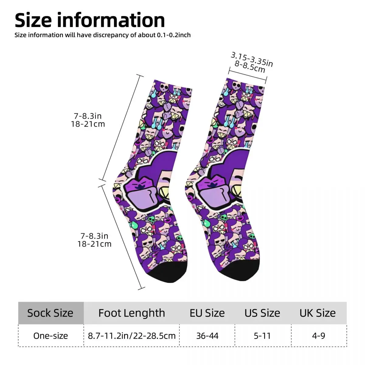 Emz Brawll Socks Men's Women's Polyester Casual Game Socks Harajuku Spring Summer Autumn Winter Middle Tube Stockings Gift