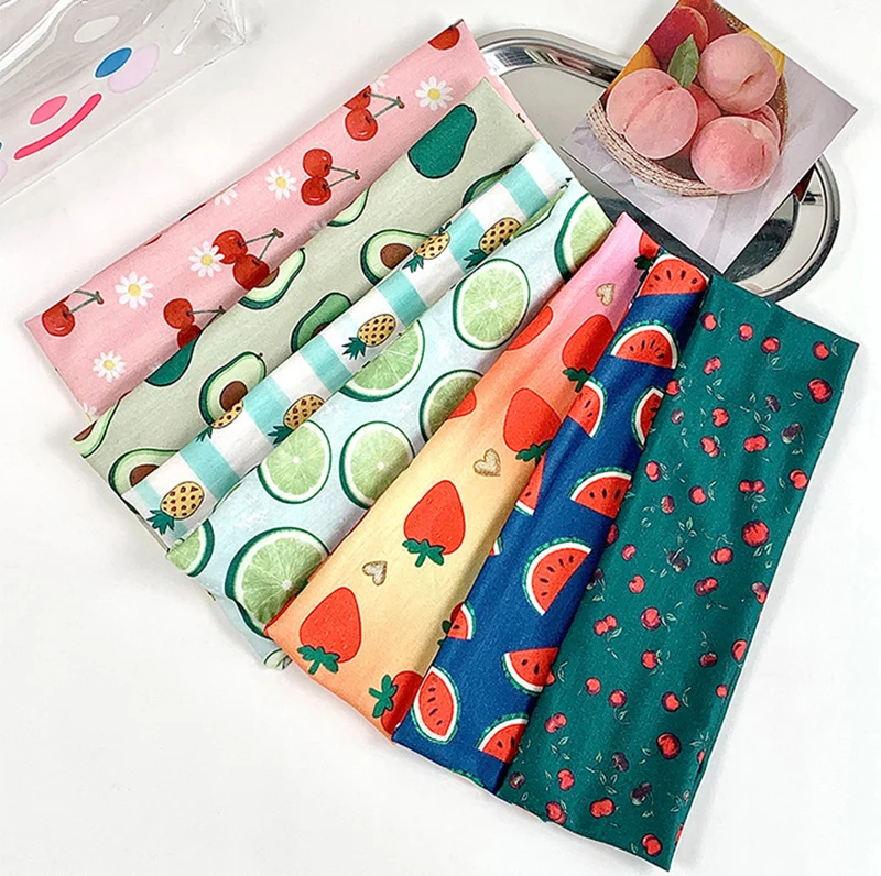 Fashion Bohemian Fruit Printing Headband For Women Beach Travel Wide Hairbands Pineapple Strawberry Pattern Hair Accessories