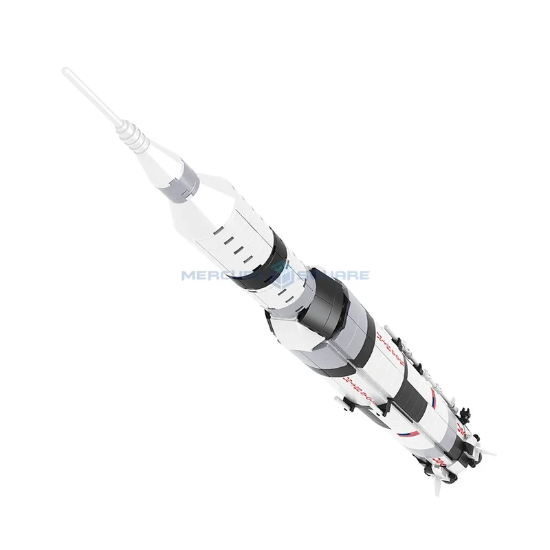 Apollo Saturn V MOC 33002 Aerospace Model Building Blocks Space Rocket Ideas Bricks Educational Toy Kids Birthday XMAS Gift