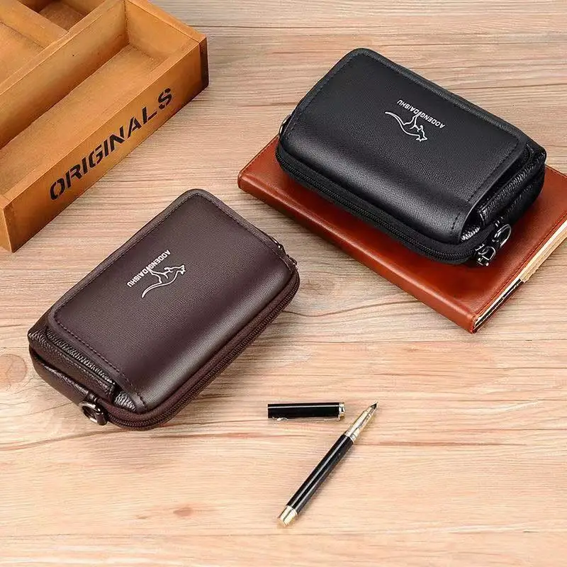 Leather Fashion Phone Pouch Belt Bag Shoulder Crossbody Waist Pack Vintage Outdoor Multi-function Mens Leisure Hanging Waist Bag image 4