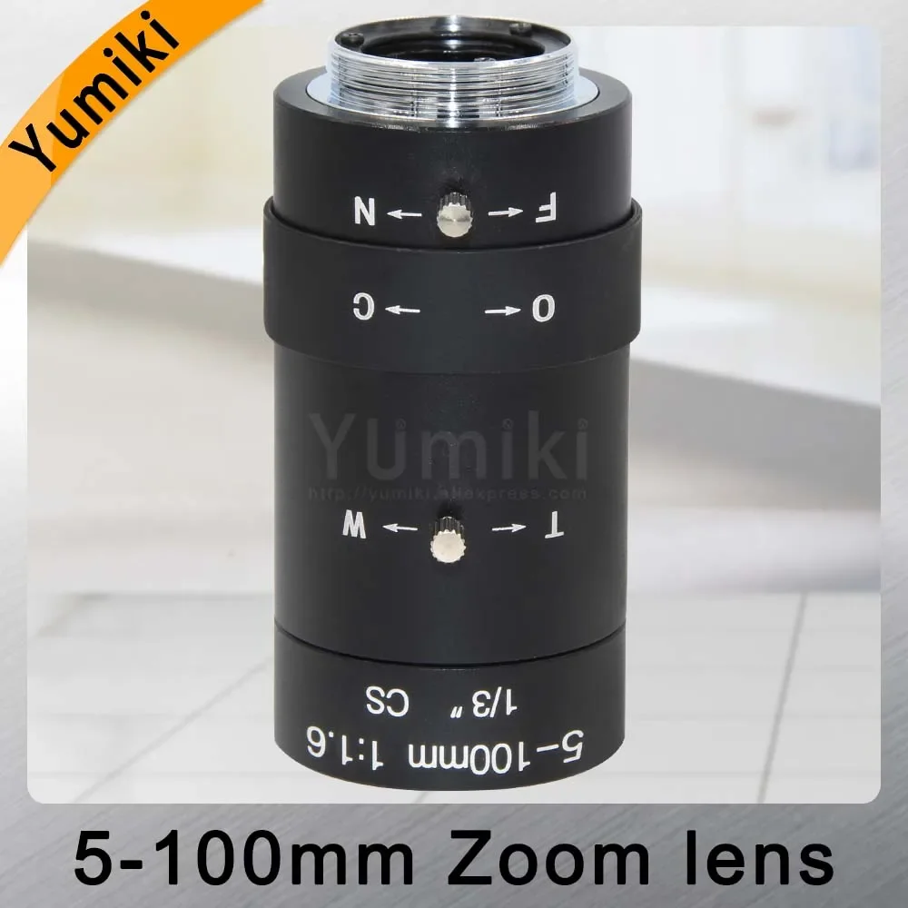 Yumiki 5-100mm Megapixel MP HD manual focus manual iris vari-focal CMOS/ CCD SDI CVI CCTV camera lens 1/3 CCTV lens CS mount