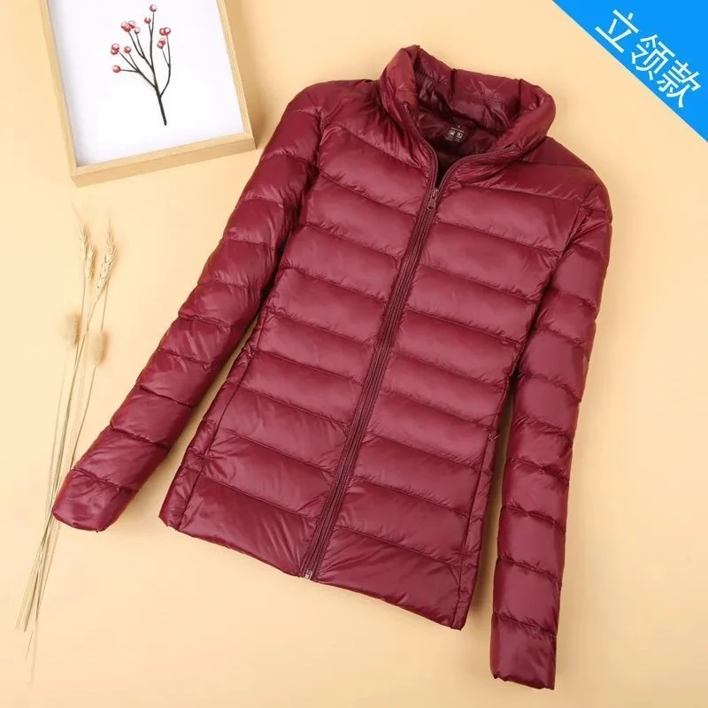 Spring 2024 New Women\'s Light Coat Down Parkas Female hooded Short Jacket Stand Cotton Padded Collar Plus Slim Cotton Overcoat