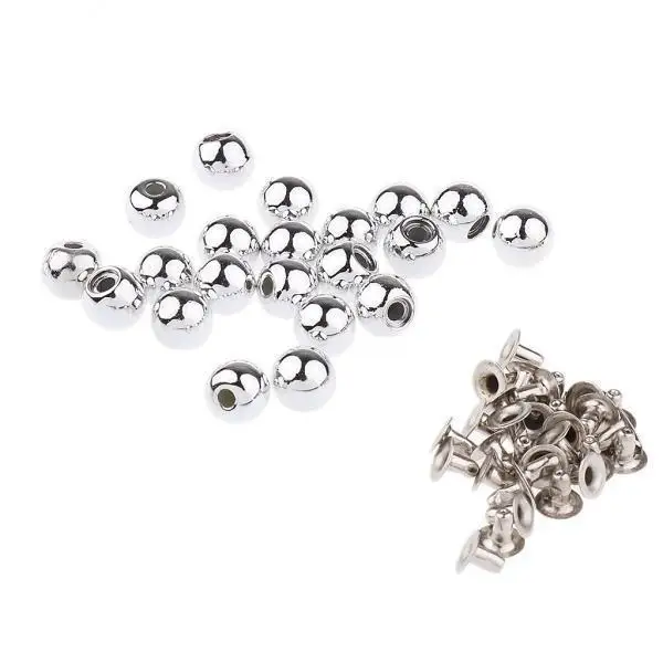 2x 20 Sets Pearl Bead Rivet Studs Buttons Garment Accessories