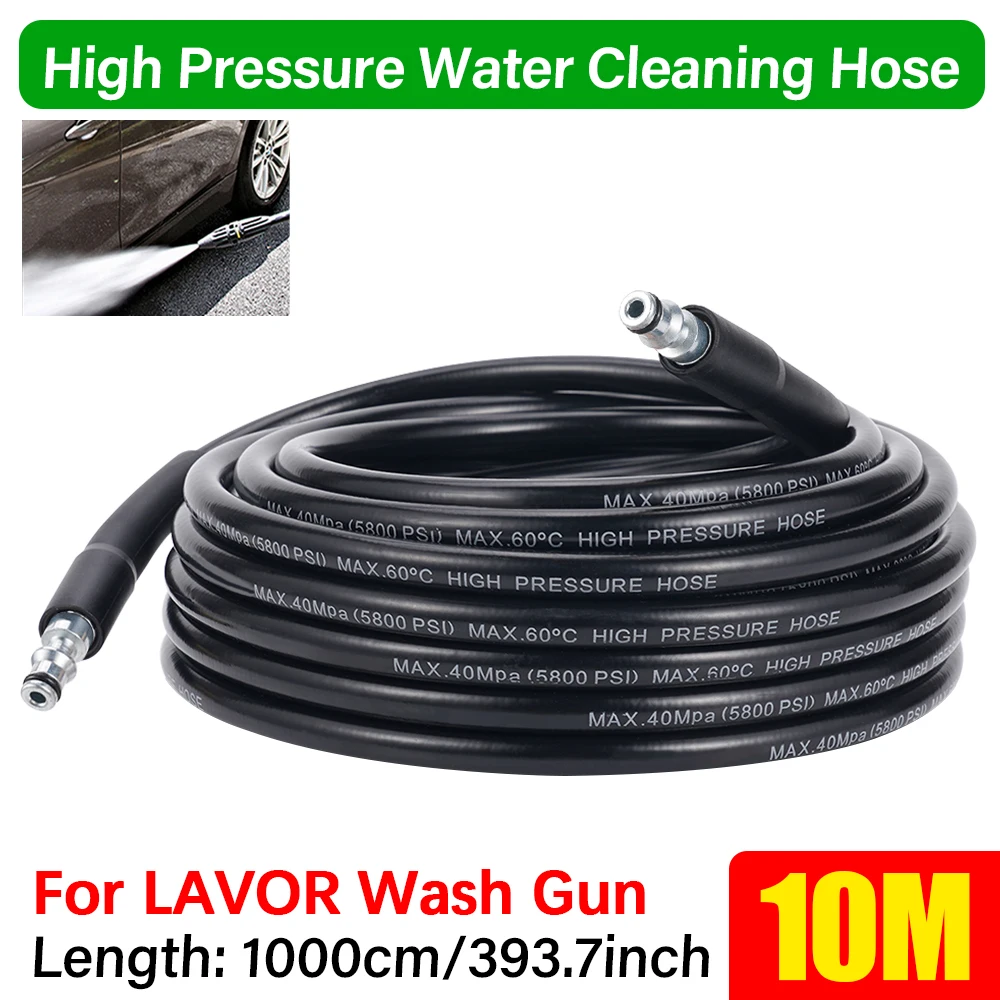 10M High Pressure Washer Hose, 5800 Psi Extension Hose for Lavor Pressure Washer, Water Gun Hose, 40Mpa High Speed Cleaning Pipe