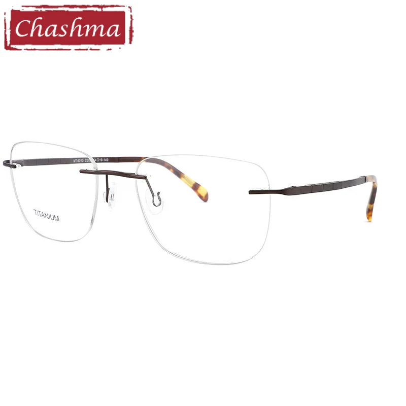 

Chashma очки по рецепту без оправы мужские очки из чистого титана оправа женские ультра легкие оптические очки с кристаллами для рецепта