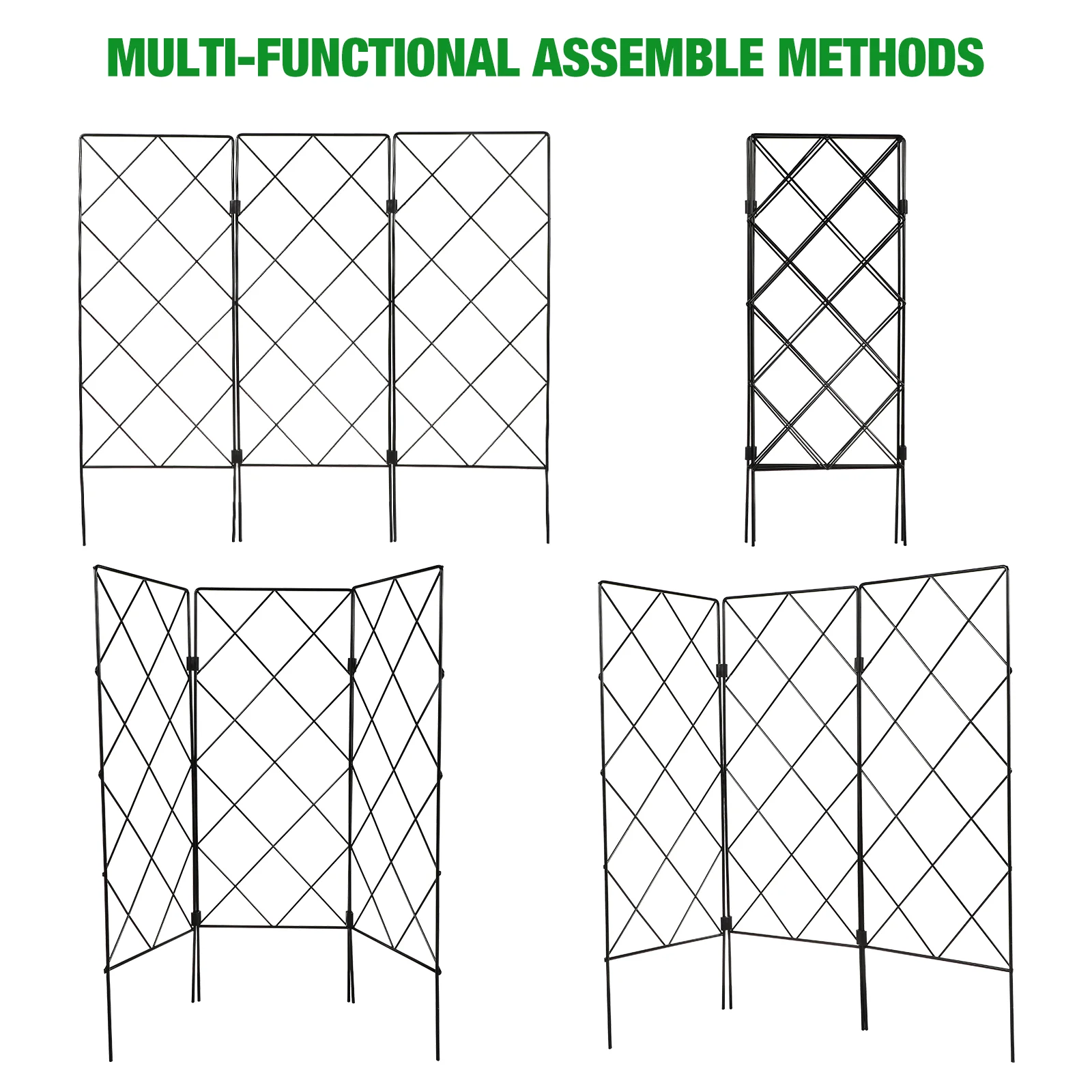 Garden Trelli Support for Climbing Foldable Vine and Flower Stands Metal Wire Lattices Grid Panel for Rose Grape Cucumber