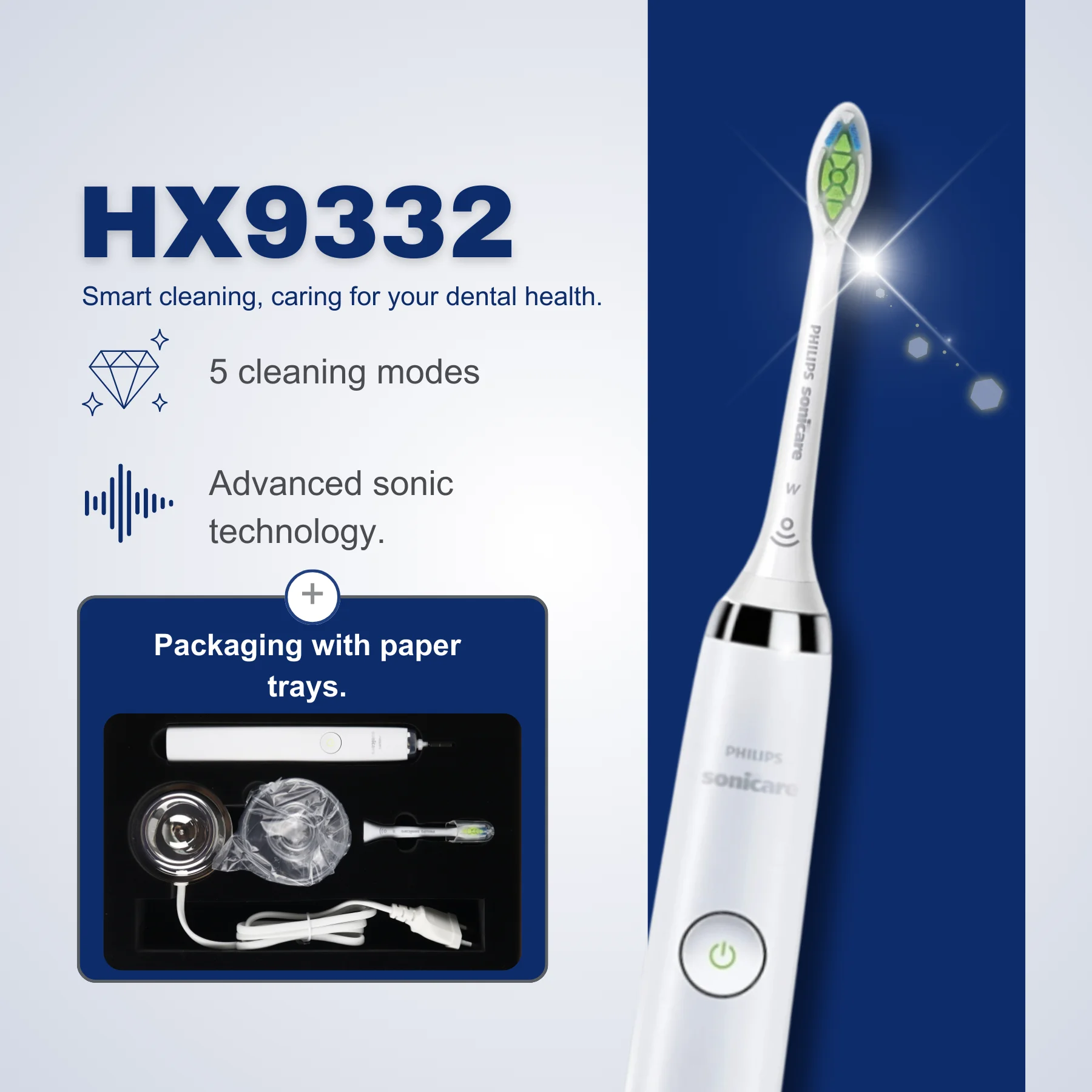 

Philips Electric Toothbrush Sonicare DiamondClean HX9352, No Original Box