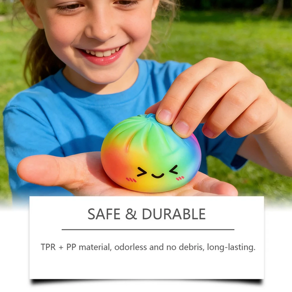 

Красочные антистресс-мячики в форме пельменей — многоразовые игрушки с низким отскоком для снятия стресса, уникальное украшение для дома и идеи для подарков, мячики-сквиши в форме теста.