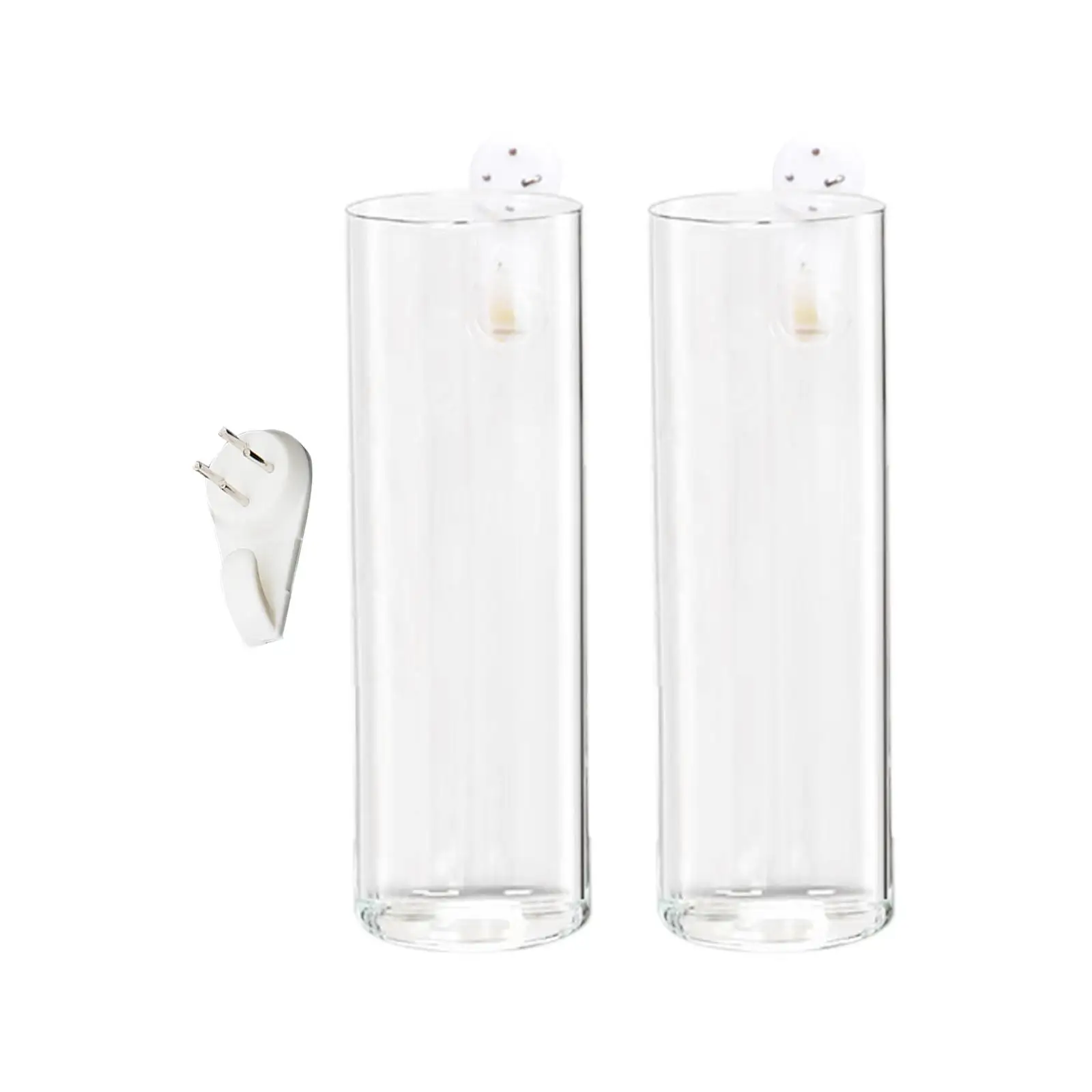 2x Hydroponic Wall Vases Propagation Stations Test Tube Flower Vase Hanging Glass Planters Terrarium for Hydroponics Plants