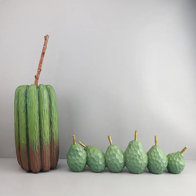 Resin Colorful Fruit Ornaments Creative Pear Pumpkin Shape Home Decor Craft