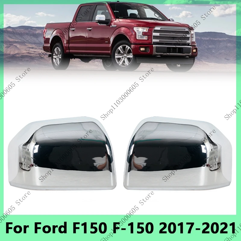 

Car Outside Rearview Wing For Ford F150 F-150 2017-2021 Car Door Side Mirror Trim Chrome Cover Cap Shell House Lid