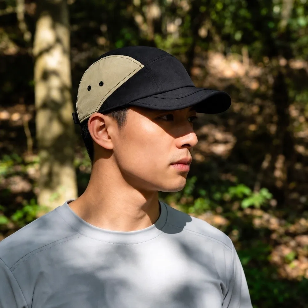 Casual Short Brim Baseball Cap Mesh Breathable Quick-Dry Plain Hat 5 Panel Duckbill Cap Running Headwear