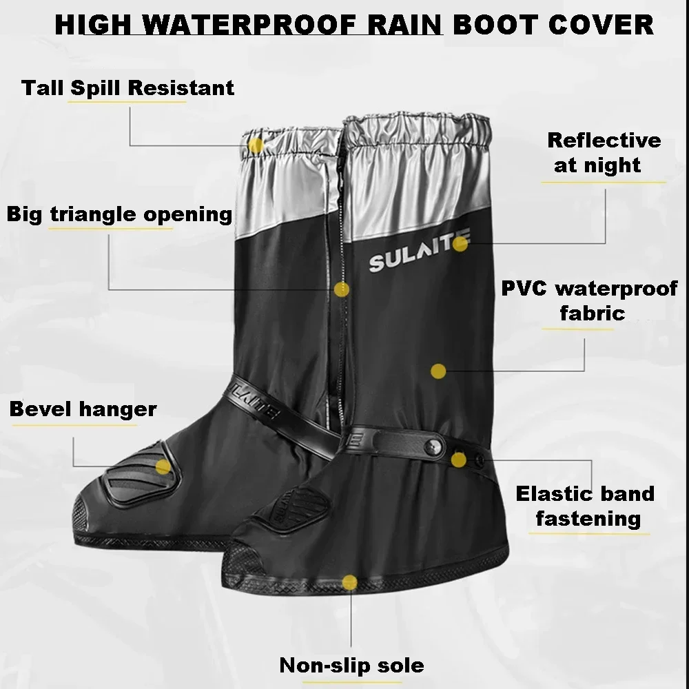 Motorcycle Riding Waterproof Shoe Cover Rainproof Boot Cover Overshoes Protector Non-slip Elastic Easy Clean Durable Equipments