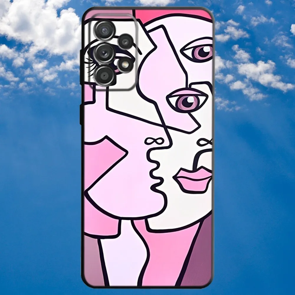 Picasso Abstract Art Painting Phone Case For Samsung S21,S22 Ultra,S20,S30 plus,S22 plus,S23,S30 ultra 5G Soft Black Cover