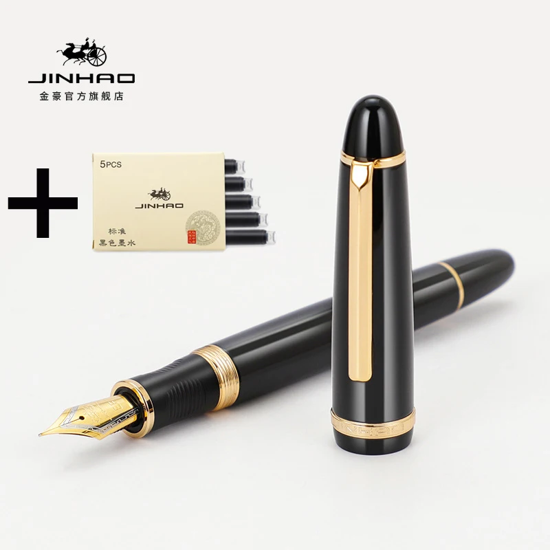 

Jinhao 350 Black Executive Fountain Pen EF/F/M Nib & Calligraphy Fude Nib Golden Clip Business Office School Supplies