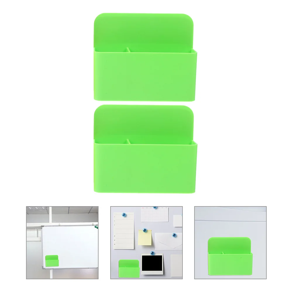 2pcs Magnetic Marker Holder Wear Resistant Solid Design Easy Attach To Metal Surface Store Pencils Pens Dry Erasers
