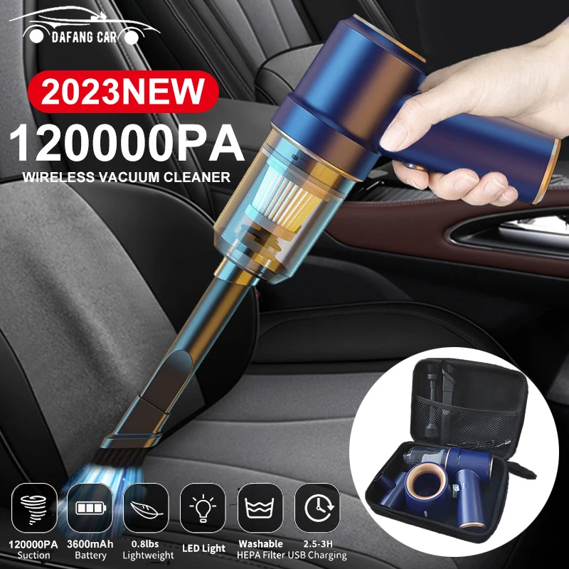 

120000Pa Wireless Car Vacuum Cleaner Portable Handheld High-power Vacuum Cleaner For Car Home Office Keyboard Cleaning