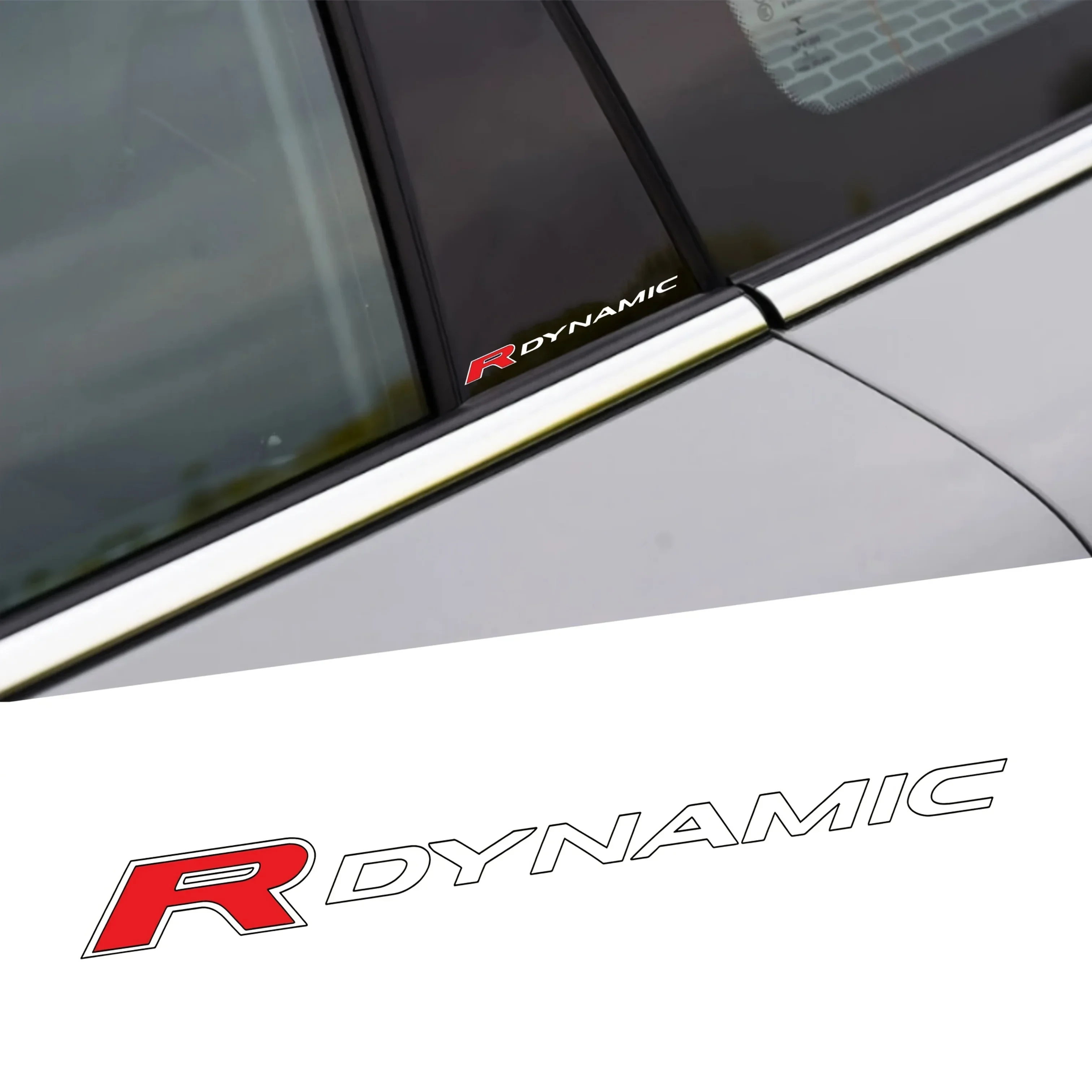 

4 шт./компл. R динамическая наклейка на автомобиль, стильная эмблема для внешнего обновления автомобиля