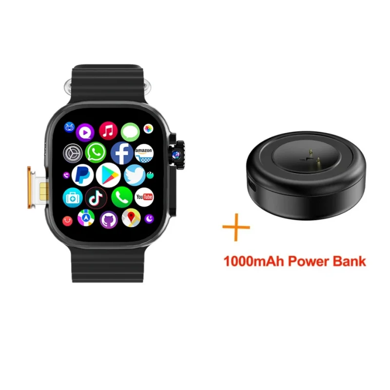 Neueste DW100 Pro Smartwatch 2,29" AMOLED HD, Drehkamera/Fingerabdruck-Entsperrung, GPS-Navigation, soziale Apps, BT/WiFi Android OS