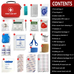 129pcs Waterproof Outdoor Travel Car First Aid Kit Home Small Medical Box Emergency Survival Kit Household Camping