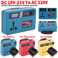 120W Lithium Battery Inverter DC 18-21V To AC 220V Electric Tool Battery Inverter Power Inverter Fit for DeWalt Makita Milwaukee