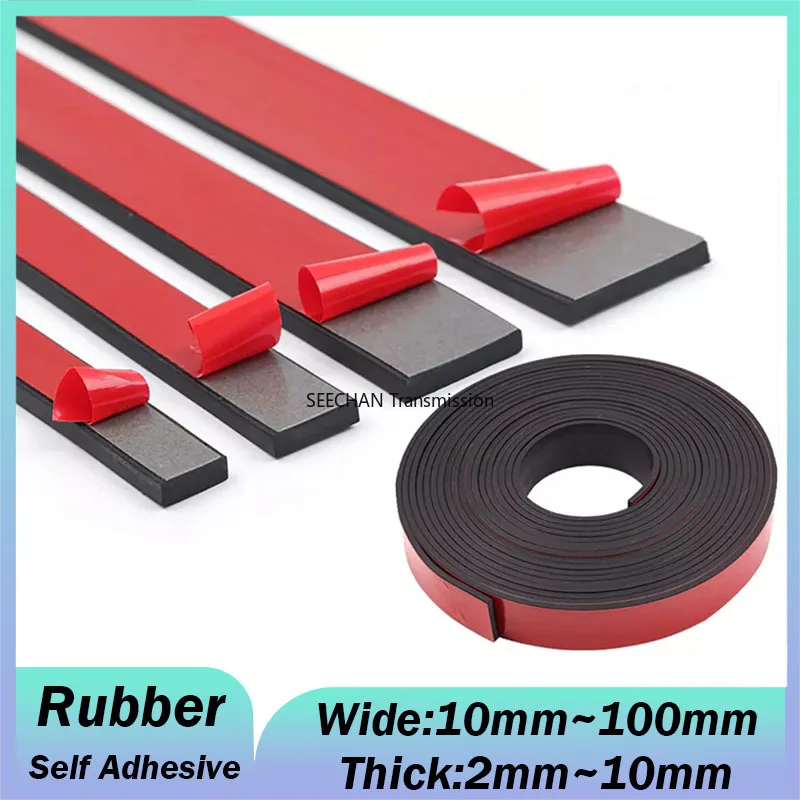 1~10M Black Self Adhesive Silicone Rubber Strip Pads Adhesive Backed Solid Seals Gasket Various Sizes Thicknes 2/3/4/5/10mm