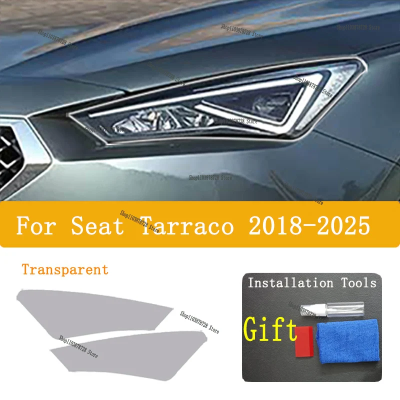 

For SEAT Tarraco 2018-2025 TPU Car Exterior Headlights Anti-Scratch Protective Film Headlamps Repair Sticker Accessories Refi