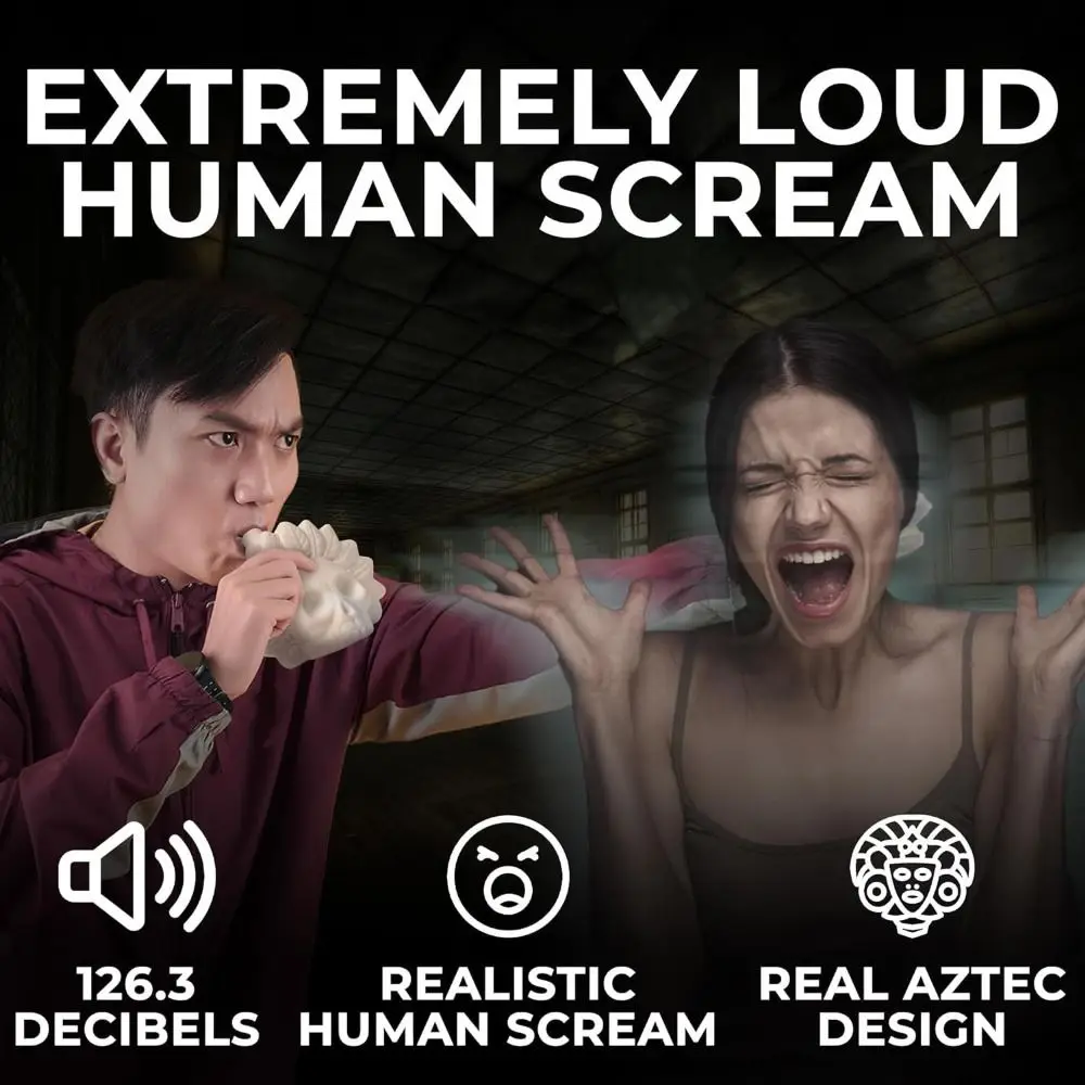 

Decompress Authentic Aztec Whistle Spooky Death Whistle Tao Di's Howling Intense Ancient Warriors Roaring Whistle Party Supplies