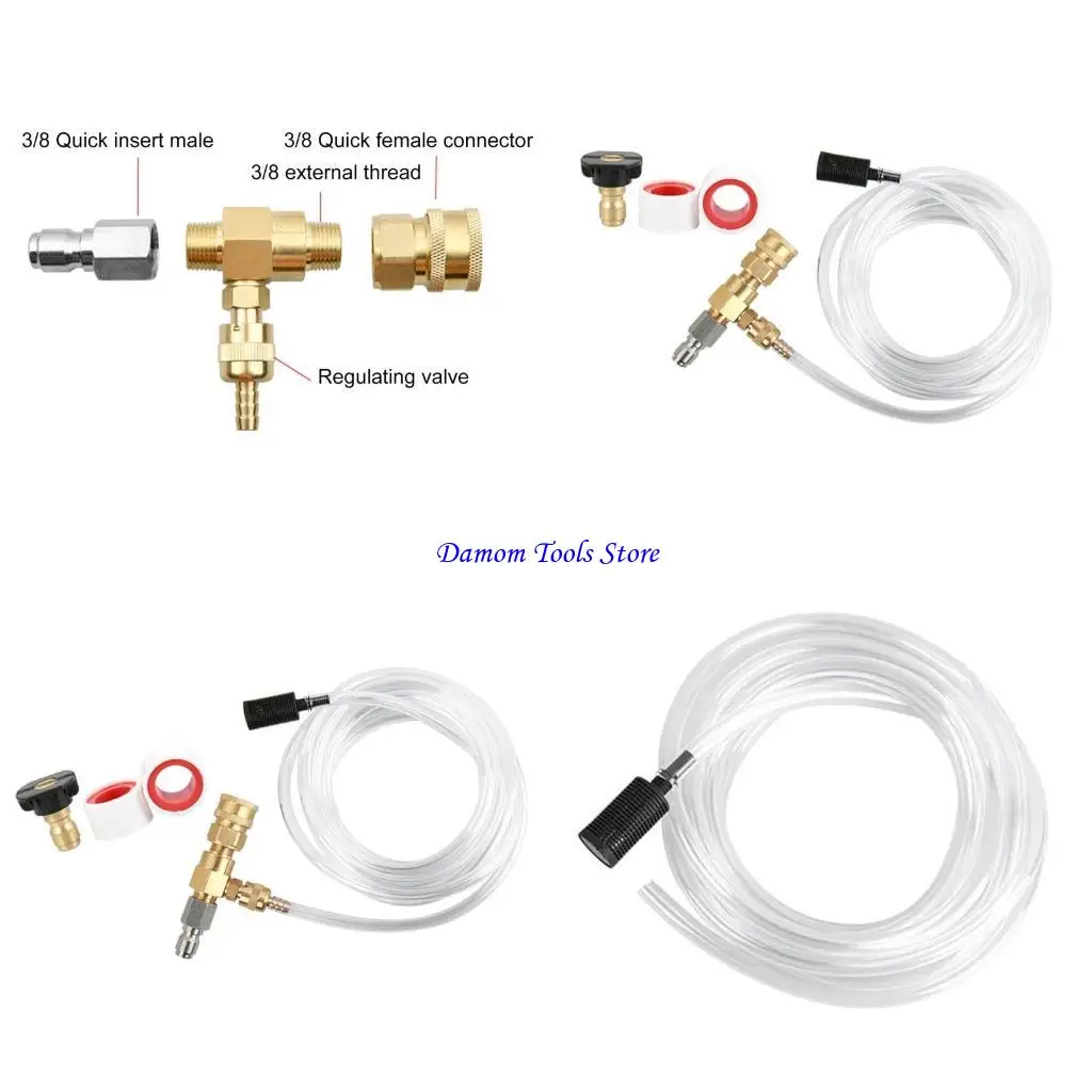 57BE Adjustable Chemically Injector for Pressure Washer Adjustable Soap Dispenser 3/8Inch Quick Connector Enduring