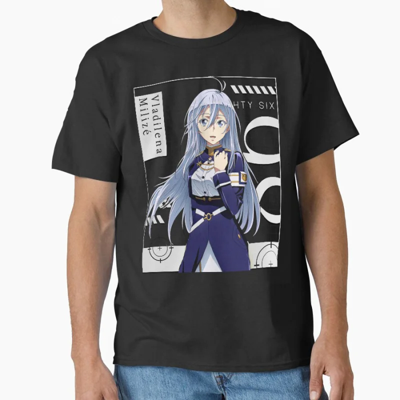 

86 Eighty Six Vladilena Milize Handler One Girl Cute Science Fiction Light Novel Anime t shirt 100% cotton Large size tops S-6XL