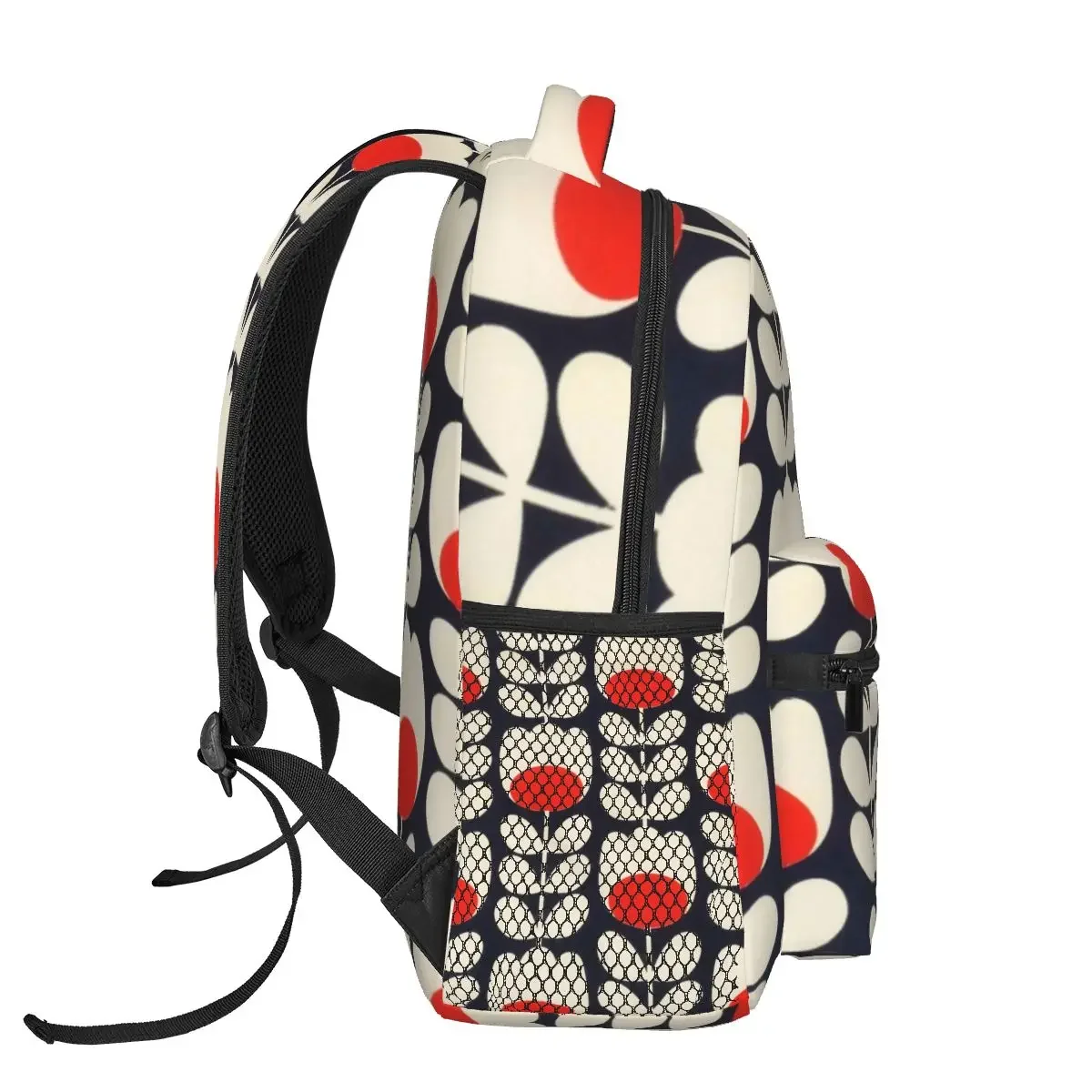 Orla Kiely, Multi Stem Flowers, Red,white Backpacks Boys Girls Bookbag Students School Bags Cartoon Laptop Rucksack Shoulder Bag