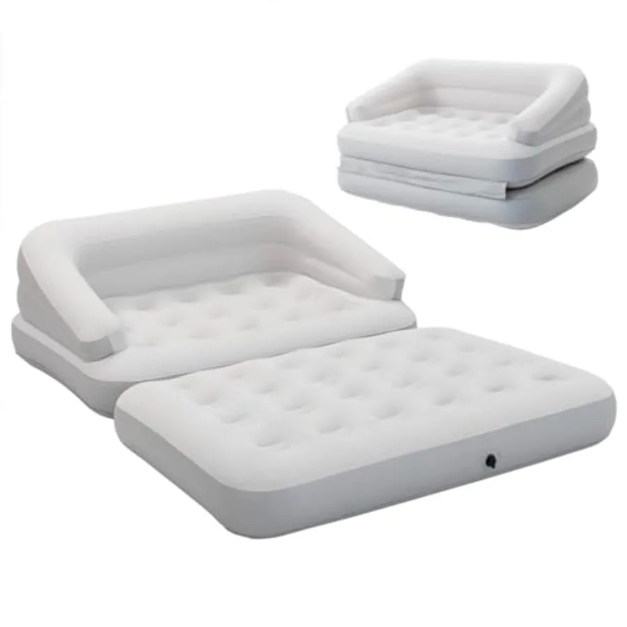 

Надувной диван-кровать с флокированным покрытием, надувной матрас для улицы, надувной диван для кемпинга, полноразмерный.