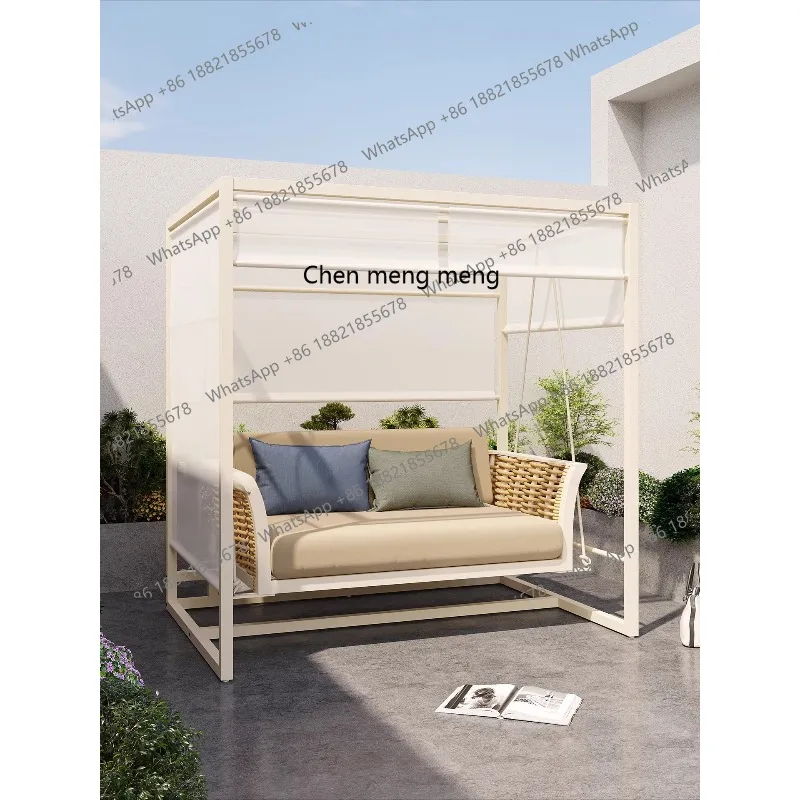 

Уличные садовые качели-гамак с навесом для сада и виллы, подвесное кресло для всей семьи