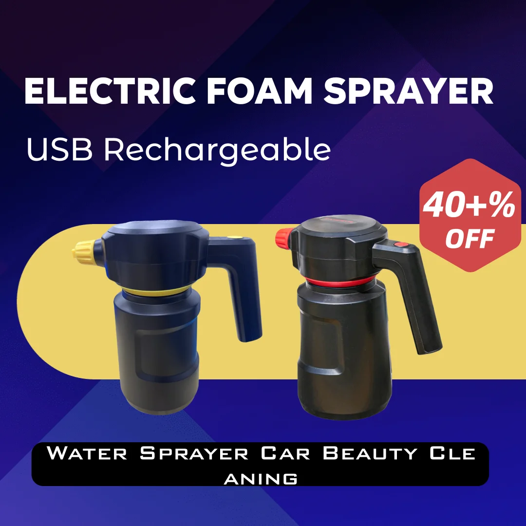 Electric Car Foam Sprayer Handheld Foamer Portable 2L Car Wash Sprayer USB Rechargeable for Household Garden Car Detailing