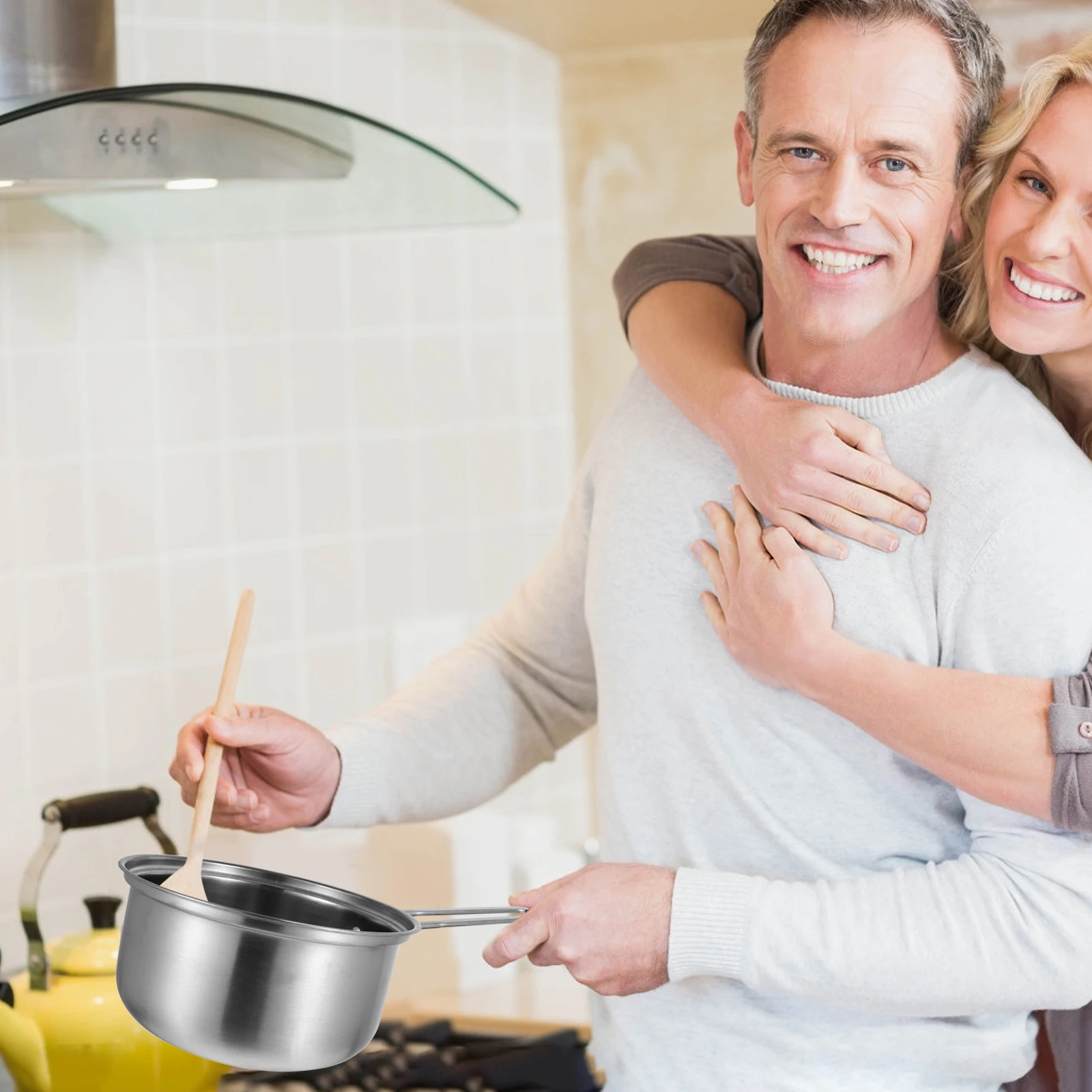 

2pcs Stainless Steel Milk Noodle Pot Soup Cooking Set Kitchen Pan For Baby Food Supplement Instant Noodle Pot Metal Cookware