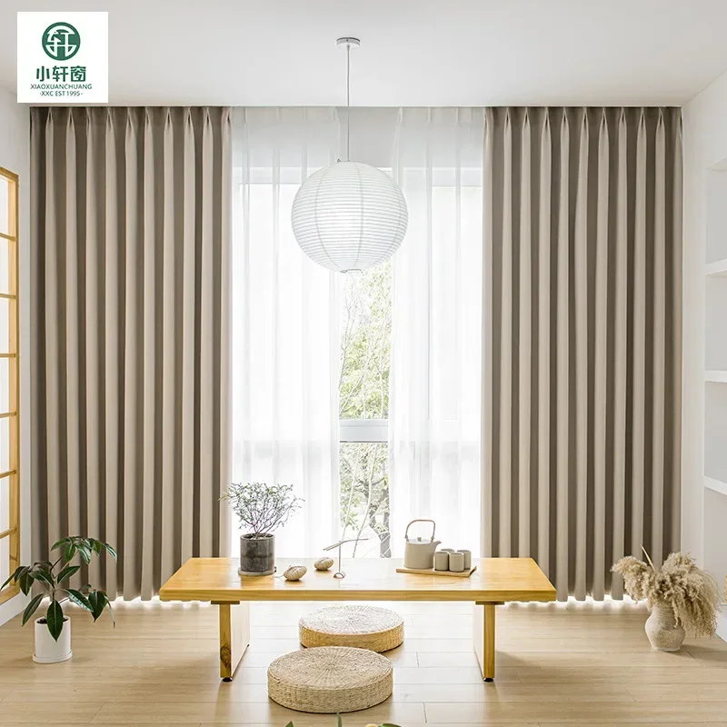 (60) Customized New Blackout Curtains Simple Modern Light Luxury Living Room Bedroom Blackout Curtain Fabric