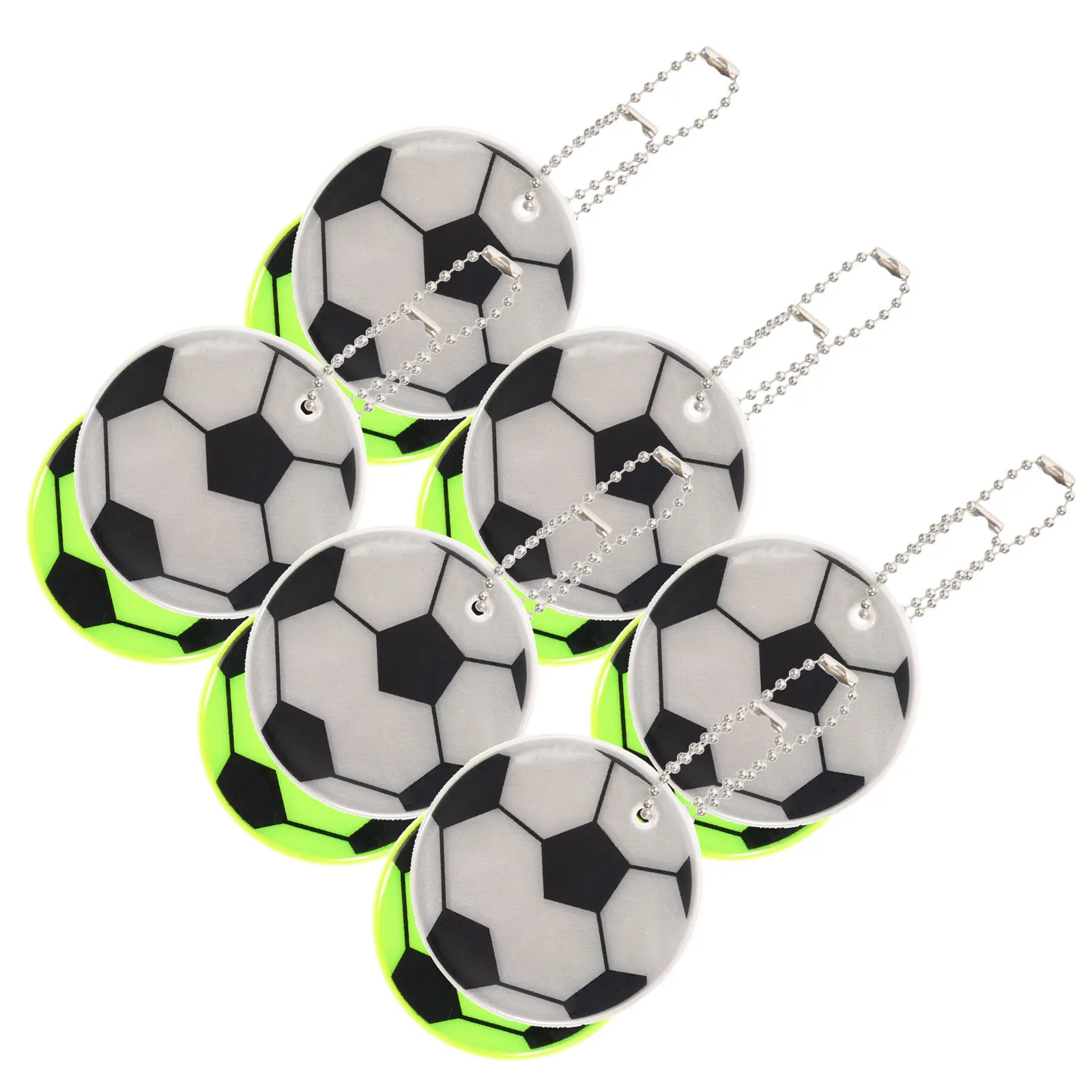

12Pcs Reflective Soccer Hanging Pendant for Backpack Bag Keychain School Bag Sports Party Favors Decor Soccer Hanging Decor