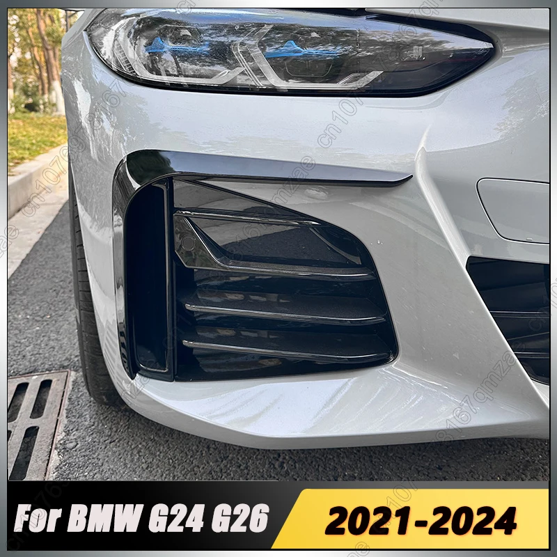 

For BMW 4 Series G24 G26 420i 430i i4 M50 2021-2024 4-Door 1Pair Car Front Lip Bumper Spoiler Side Splitter Tuning Body Kits