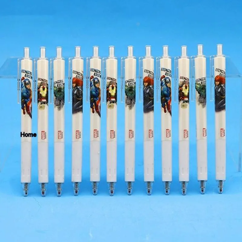 Imagem -04 - Marvel Superhero dos Desenhos Animados 0.5 mm Preto Gel Caneta Criativo Avenger Anime Estudante Menino Escrita Assinatura Caneta Papelaria Atacado 36 Pcs