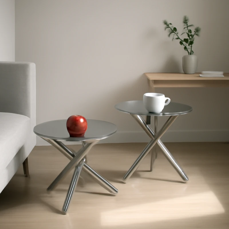 

Modern Stainless Steel Fruit Bowl Stand Mirror Polished Tripod Tray Candy Dessert Plate Serving Dish for Bar Hotel Party