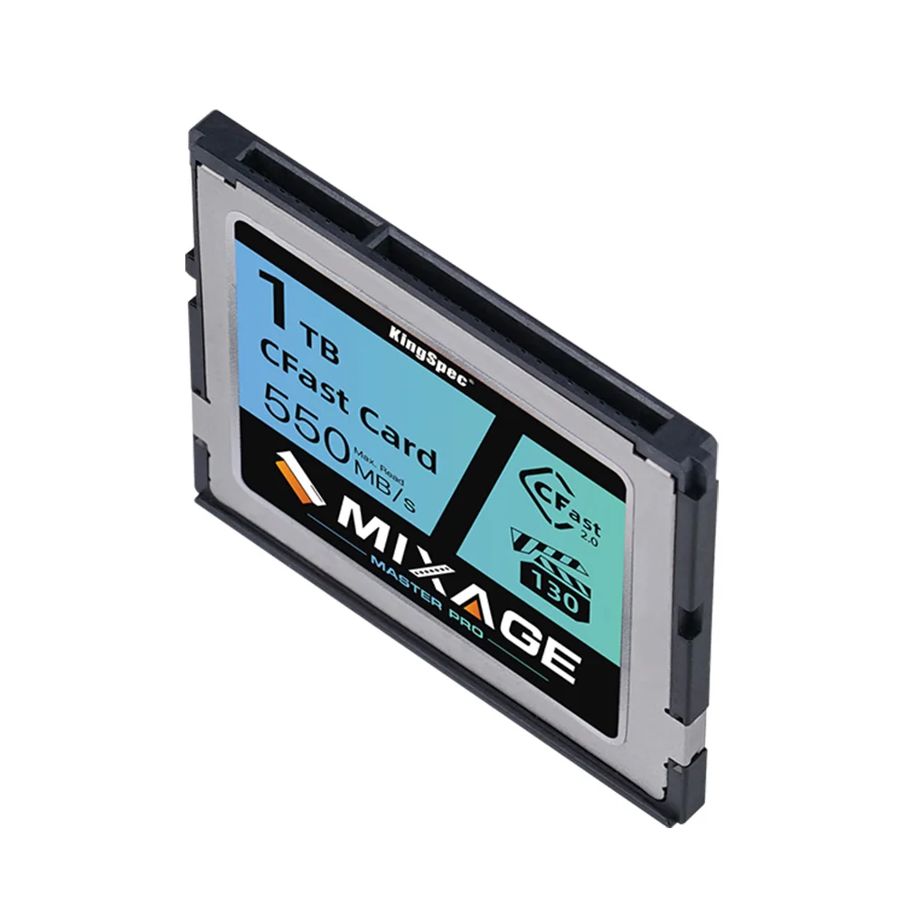 بطاقة ذاكرة KingSpec Cfast 2.0 256 جيجابايت 512 جيجابايت 1 تيرا بايت CFast SATA بطاقة ذاكرة IPC صناعية سرعة 450 ميجابايت/ثانية للفيديو عالي الدقة 4K