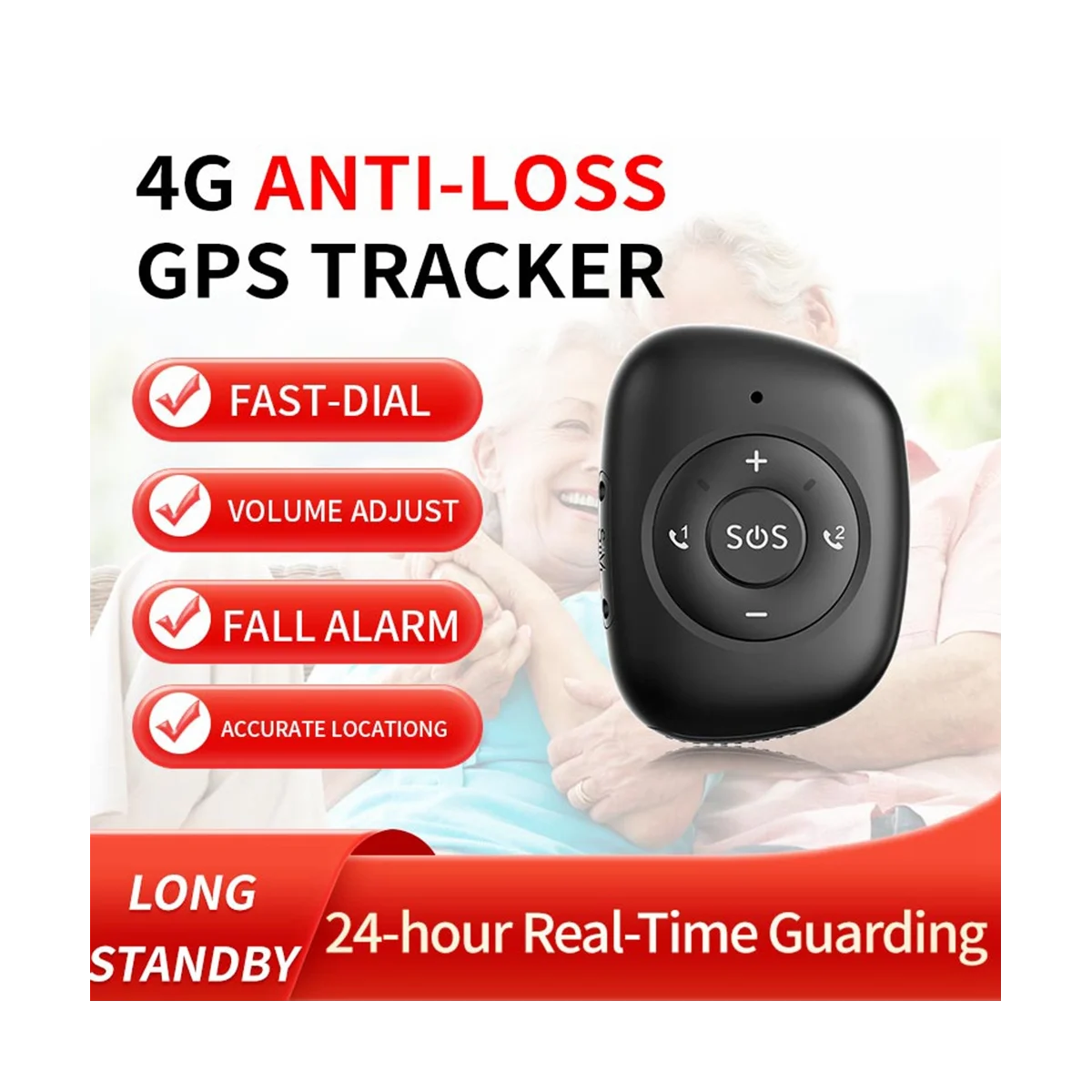 4G Mini GPS Tracker Compatible with LTE/3G WCDMA/2G GSM SOS Alarm Two-Way Voice Tracking Artifact Keychain Locator