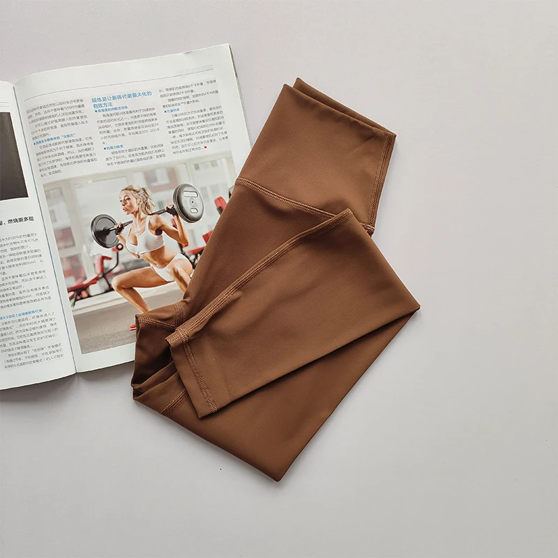 Nackte High-Waist-Yogahose für Damen, eng anliegend, hüfthebend, schnelltrocknend, Fitness-Leggings, hochfadenig, Sporttights – Detail 11