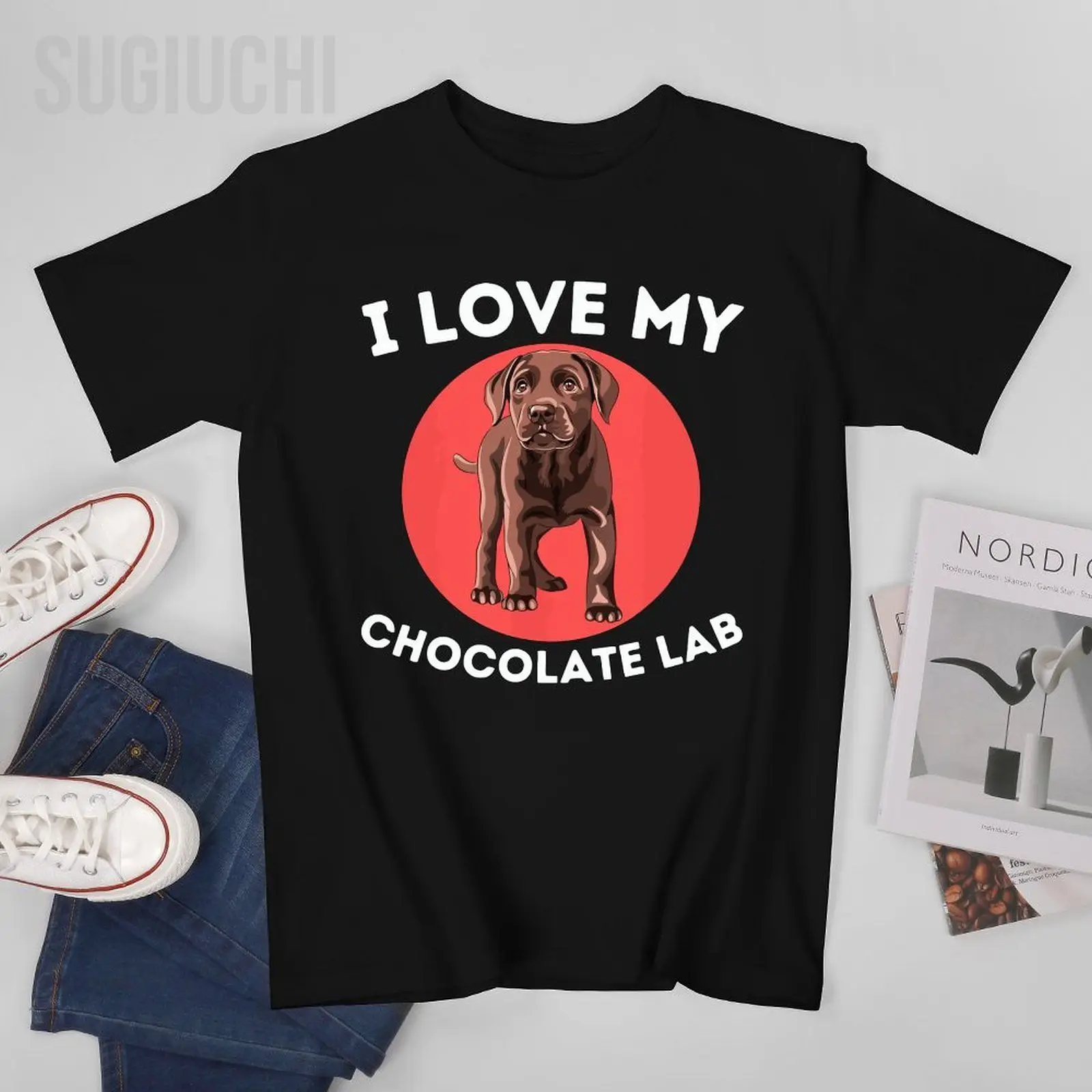 Men I Lover My Chocolate LAB Labrador Retriever Dogs Tshirt Tees O-neck T Shirts Women Boys 100% Cotton Short T-Shirt Unisex