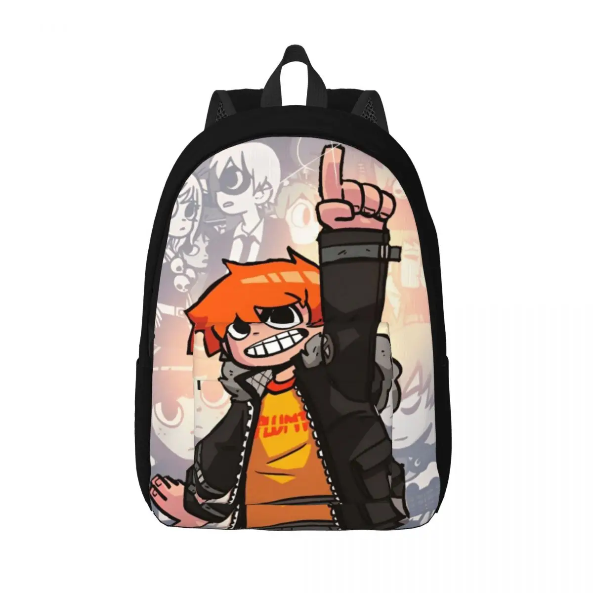 

Scott Pilgrim Teenage Backpack Outdoor Student Hiking Travel Fantasy Surreal Comedy Daypack for Men Women Laptop Shoulder Bag