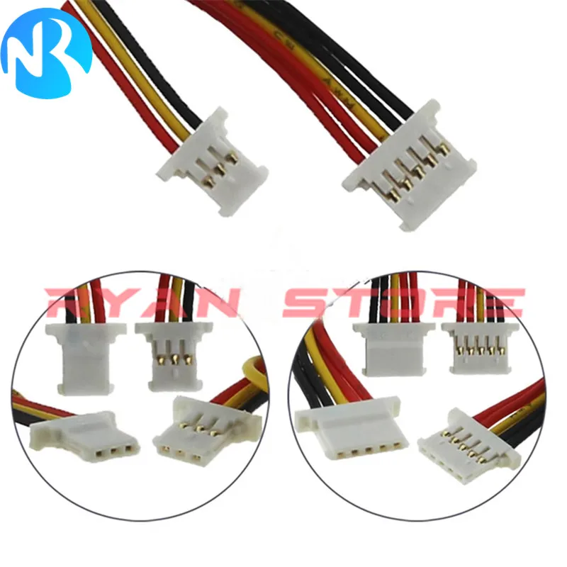 5 قطعة 1.25 مللي متر سلك طرفي رفيع للغاية 100 200 300 مللي متر سلك كابلات الموصلات 51146 LCD MX1.25 2P 3P 4P 5P 6Pin واحد/مزدوج الرأس #3